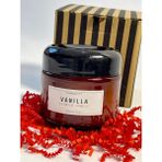 Aura Gift Shop Hediye Kutusu, 300ML Amber Cam Kavanoz Mum, Kapaklı, Vanilyalı, Beyaz Etiket - 1 Adet