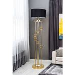 Aura Gold Kaplama Spotlu Metal Lambader Siyah – Lüks Modern Salon Lambası