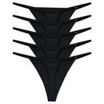 Aura Pure Touch Kadın Ipli Ip Lastikli 5'li Tanga - String Tanga Külot (SİYAH, S)
