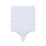 Aura Pure Touch Kadın Yüksek Bel Tanga Külot 5'li Paket (BEYAZ, M)