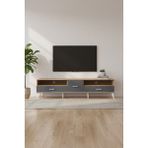 Aura Tv Ünitesi: 2 Raf, 3 Çekmece, Çam/antrasit - 220CM