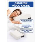 Auracar Ortopedik Visco Boyun Yastığı Boyun Düzleşmesine Destekli Lüks Yastık