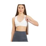 Aurafit Fitilli Derin U Yaka Kalın İp Askılı Arkası Çapraz Büstiyer/Croptop - 9044 (Beyaz, M/L)