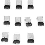 Auralia Brevity 10 Adet Mini USB Tip B Fiş Erkek 180 Derece 5-Pin Smd Smt Lehim Jak Konnektörü (Yurt Dışından)