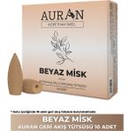 Auran Beyaz Misk Kokulu Geri Akış Tütsüsü konik Tütsü White Musk Backflow Incense Cones 10 Adet - Kahve - 1 Adet