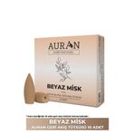 AURAN Beyaz Misk Kokulu Geri Akış Tütsüsü konik Tütsü White Musk Backflow Incense Cones 10 Adet