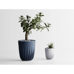 Aurea Dekoratif Saksı - Lacivert Dikey Çizgili Bitki Saksısı 9 cm - 80x80x90mm