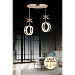 Aurea Model 2’li Gold 3 Renk Modu Ledli Salon Mutfak Oturma Odası Sarkıt LED Avize