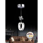 Aurea Model Gümüş 3 Renk Modu Ledli Kristal Taşlı Modern Salon Mutfak Oturma Odası Sarkıt LED Avize - 1