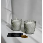 Aurelia Candle - Tekli Su Yeşili Spiral Desenli Cam Bardaklı Kokulu Mum - Vanilya - Açık Yeşil