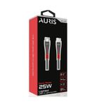 Auris ARS-CB49 USB-C Lightning Işıklı 25W Şarj ve Data Kablosu