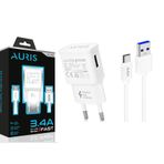 Auris Auria ARS-CH05 3.4 A 2'si 1 Arada Usb'de Type-C Fast Şarj Cihazı