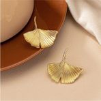 Aurrari Gold Ginkgo Yaprağı Küpe - Standart - Renkli