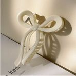 Aurrari Kadın Beyaz Büyük Boy Fiyonk Parlak Kırılmaz Toka (11CM)