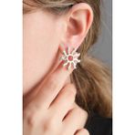 Aurrari Tam Güneş Figürlü Silver Renk Küpe - Standart - Renkli