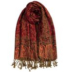 AUSEKALY Pashmina Şal Sarar Şal Kadınlar için Yumuşak İpeksi Tersinir Rave Eşarp Erkekler, Bordo, L