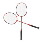 Ausla 2025 Spor Badminton Raketi Demir Alaşım Set Hafif Tüylü Raket Taşıma Çantası ile Yetişkinler Yeni Başlayan Antrenman için, Mavi/Kırmızı, 65 x 20 cm (Kırmızı)