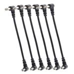 Ausla 6PCS Gitar Efekt Pedal Kabloları, Güçlü Gürültü Azaltma, Yüksek Sadakat Sinyal İletimi, 6.35mm Sağ Açı Konektörü, 6in Uzunluk, Elektro Gitarlar Için Uygun