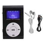 Ausla Mini MP3 Müzik Çalar Taşınabilir Spor Arka Klip LCD Ekran Oynatıcı Desteği Hafıza Kartı Uzun Çalma Süresi Mini LCD Ekranlı Alüminyum Alaşım (BLACK)