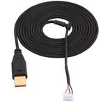 Ausla Naga 2014 Için Fare Kablosunun Değiştirilmesi Altın Kaplama USB Ve 5-Pin Konnektörler Tokalı Siyah Kablo Naga 2014 Için Fare Kablosu Tokalı 7.22ft Uzun Siyah Kablo Yedek Tel