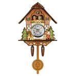 Ausla Timepiece Geleneksel Kuzeybatı Avrupa Tarzı Guguklu Saat, Antika Ahşap Kuş Evi Duvar Saati Ev Dekor Için Otomatik Salıncak Çan Sarkaçlı (CM001)