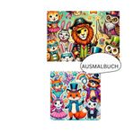 Ausmalbuch mit Tieren: Kreativer Malspaß für Groß und klein. Mit Verkleideten Tieren in Comic-Style perfekt für Groß und Klein. Kreativität sind keinen grenzen Gesetzt
