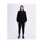 Authentic Angely Kadın Siyah Comfort Fit Sweatshirt M SİYAH