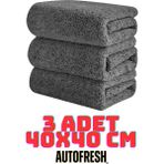 Auto Fresh 3 Adet Mikrofiber Temizlik Bezi 40X40 cm Tüy Bırakmayan Araç Yıkama Seti Universal Kullanım - 0,475 kg