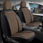 Auto Good Store Tofaş Murat 124 Uyumlu Lüx Deri Detaylı Tay Tüyü Oto Koltuk Kılıfı Ön Arka Takım Edition Kahverengi