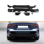 Auto GP Bmw G22 G23 440i 2020+ Arka Tampon Difüzörü ve Egzoz Ucu Seti