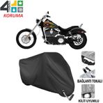 Autoes Chopper Serisi Siyah Kilit Uyumlu Motosiklet Brandası