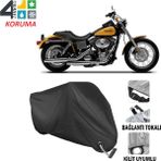 AUTOES Harley-Davidson Dyna Low Rider Motosiklet Branda Bağlantı ve Kilit Uyumlu Siyah