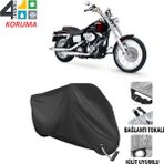 AUTOES Harley-Davidson Dyna Wide Glide Motosiklet Branda Bağlantı ve Kilit Uyumlu Siyah