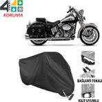 AUTOES Harley-Davidson Heritage Springer Motosiklet Branda Bağlantı ve Kilit Uyumlu Siyah