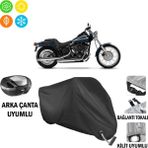 AUTOES Harley-Davidson Softail Night Train Motosiklet Branda Arka Çanta, Tokalı ve Kilit Uyumlu Siyah