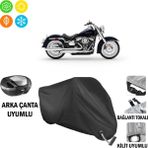 AUTOES Harley-Davidson Softail serisi Motosiklet Branda Arka Çanta, Tokalı ve Kilit Uyumlu Siyah
