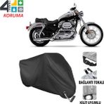 AUTOES Harley-Davidson Sportster Custom Xl 1200C Motosiklet Branda Bağlantı ve Kilit Uyumlu Siyah