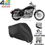 AUTOES Harley-Davidson Sportster Custom Xl 883C Motosiklet Branda Bağlantı ve Kilit Uyumlu Siyah