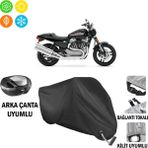 AUTOES Harley-Davidson Sportster Xr 1200 Motosiklet Branda Arka Çanta, Tokalı ve Kilit Uyumlu Siyah