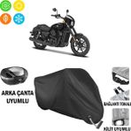 AUTOES Harley-Davidson Street 750 Motosiklet Branda Arka Çanta, Tokalı ve Kilit Uyumlu Siyah