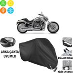 AUTOES Harley-Davidson Vrsc V-Rod Motosiklet Branda Arka Çanta, Tokalı ve Kilit Uyumlu Siyah