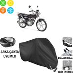AUTOES Kanuni Bd 100 Motosiklet Brandası Arka Çanta, Tokalı ve Kilit Uyumlu Siyah