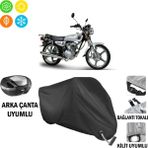 AUTOES Kanuni Bs 125 Motosiklet Brandası Arka Çanta, Tokalı ve Kilit Uyumlu Siyah