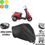 AUTOES Kanuni Pony 50 Motosiklet Brandası Arka Çanta, Tokalı ve Kilit Uyumlu Siyah