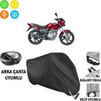 AUTOES Kanuni Puma 150 Motosiklet Brandası Arka Çanta, Tokalı ve Kilit Uyumlu Siyah