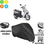 AUTOES Kanuni Rs 125 Motosiklet Brandası Arka Çanta, Tokalı ve Kilit Uyumlu Siyah