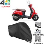 AUTOES Kanuni Trodon 50 Branda Motosiklet Brandası Bağlantı ve Kilit Uyumlu Siyah