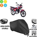 AUTOES Kanuni Windy 125 Motosiklet Brandası Arka Çanta, Tokalı ve Kilit Uyumlu Siyah