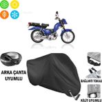 AUTOES Kanuni Zebra 90 Motosiklet Brandası Arka Çanta, Tokalı ve Kilit Uyumlu Siyah