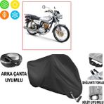 AUTOES Kuba Çita 100R Gold Motosiklet Brandası Arka Çanta, Tokalı ve Kilit Uyumlu Siyah
